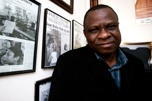 Nigerian-born Chibueze Okorie, at The Church of Gethsemane, in Park Slope, Brooklyn, N.Y., where he has ministered for two decades. (Dan Nguyen/ProPublica)